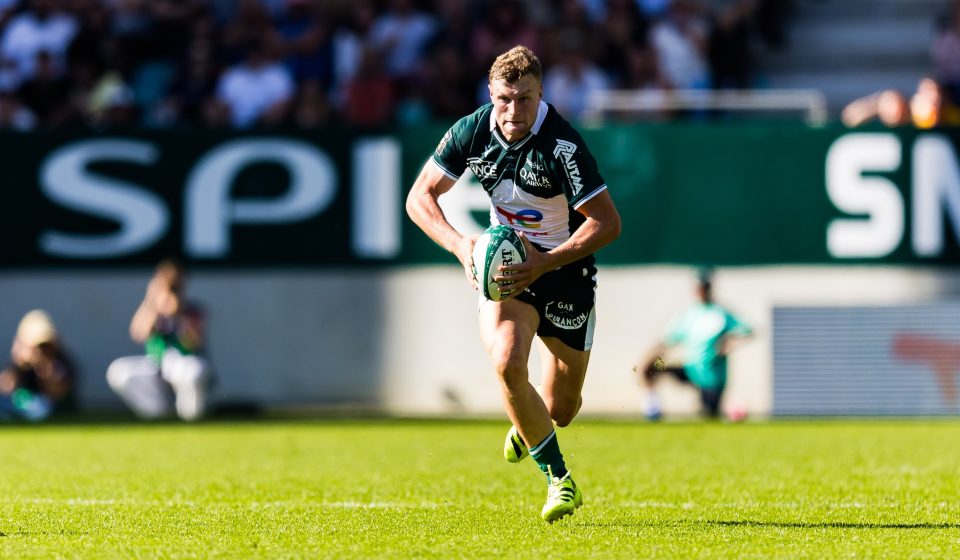 Pau, FRANCE - October 11 :   during the TOP 14 match between Section Paloise and Aviron Bayonnais at Stade du Hameau on October 11, 2025 in Pau, FRANCE. (Photo by Romain Perchicot)
