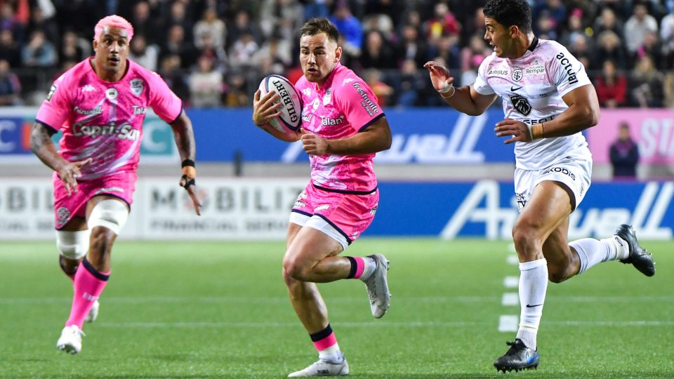 Giovanni HABEL KUFFNER of Stade Francais,Santiago CHOCOBARES of Toulouse and Joris SEGONDS of Stade Francais during the Top 14 match between Stade Francais and Toulouse on April 22, 2023 in Paris, France. (Photo by Franco Arland/Icon Sport)   - Photo by Icon Sport