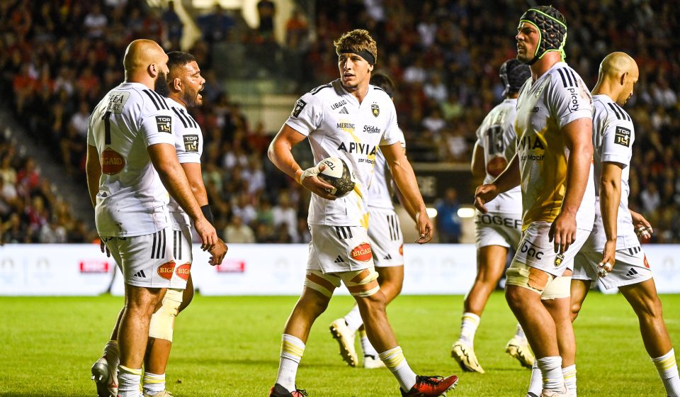 Oscar JEGOU of Stade Rochelais during the Playoffs Top 14 match between Toulon and La Rochelle at Stade Mayol on June 15, 2024 in Toulon, France.(Photo by Sylvain Thomas/FEP/Icon Sport)   - Photo by Icon Sport