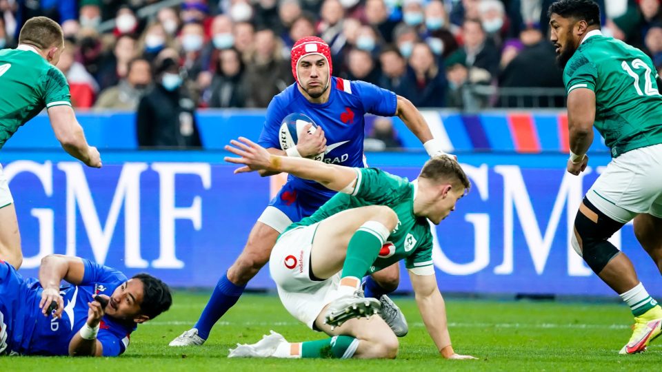Gabin VILLIERE of France during the Guinness Six Nations match between France and Ireland at Stade de France on February 12, 2022 in Paris, France. (Photo by Hugo Pfeiffer/Icon Sport)