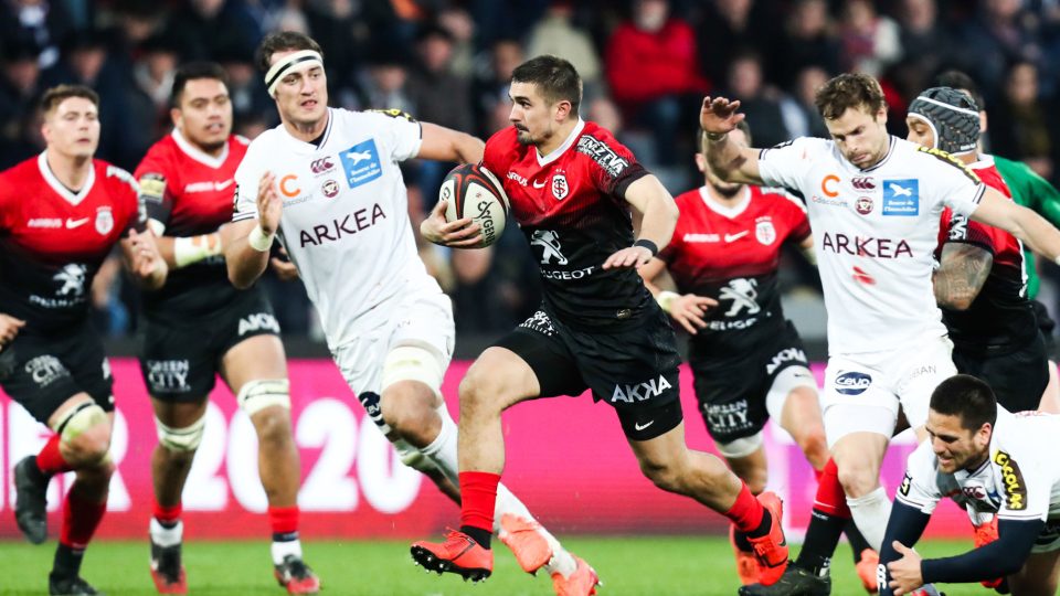 Thomas RAMOS of Toulouse runs to scores a try during the Top 14 match between Stade Toulousain and Bordeaux at Stade Ernest Wallon on January 26, 2020 in Toulouse, France. (Photo by Manuel Blondeau/Icon Sport) - Thomas RAMOS - Stade Ernest-Wallon - Toulouse (France)