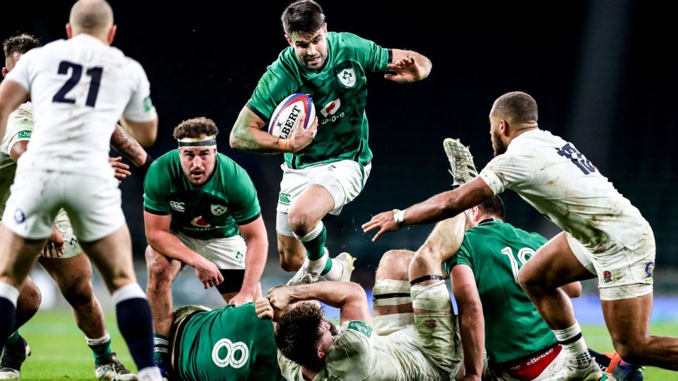 21 November 2020; Conor Murray of Ireland makes a break during the Autumn Nations Cup match between England and Ireland at Twickenham Stadium in London, England. Photo by Matt Impey/Sportsfile
