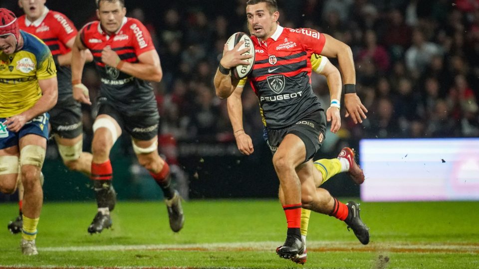 Thomas RAMOS of Stade Toulousain scores a try during the Top 14 match between Toulouse and Clermont at Stade Ernest Wallon on October 8, 2022 in Toulouse, France. (Photo by Pierre Costabadie/Icon Sport)