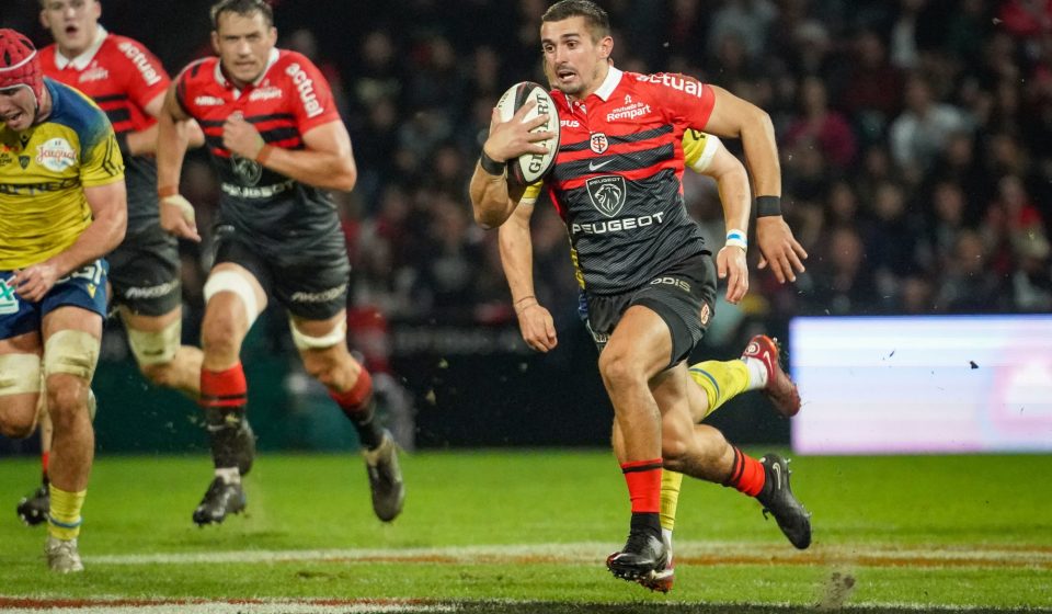 Thomas RAMOS of Stade Toulousain scores a try during the Top 14 match between Toulouse and Clermont at Stade Ernest Wallon on October 8, 2022 in Toulouse, France. (Photo by Pierre Costabadie/Icon Sport)