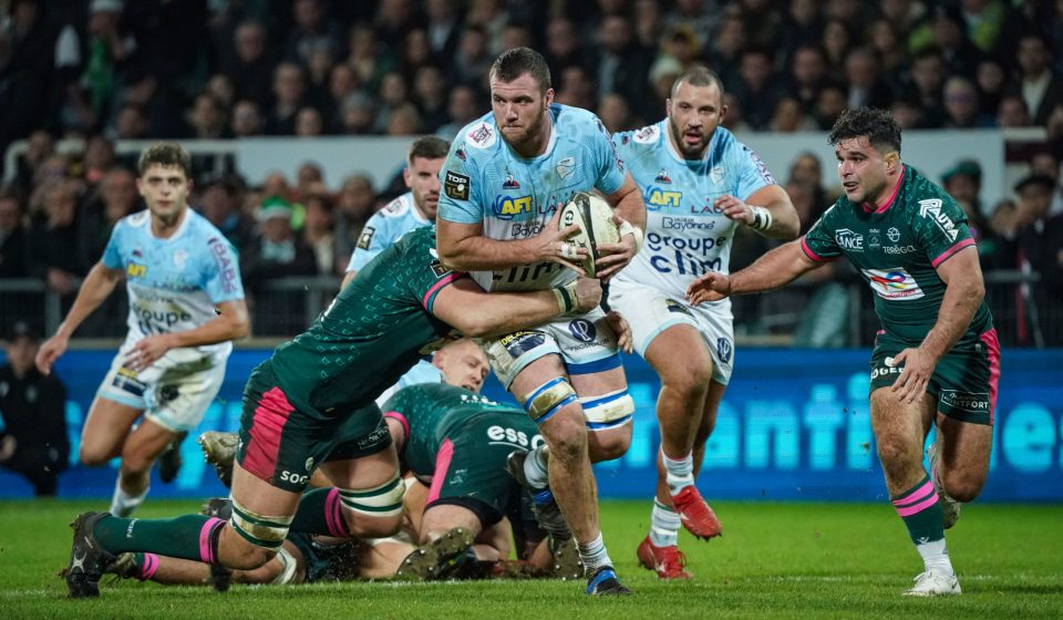 Thomas CEYTE of Aviron Bayonnais during the Top 14 match between Pau and Bayonne at Stade du Hameau on December 23, 2022 in Pau, France. (Photo by Pierre Costabadie/Icon Sport)
