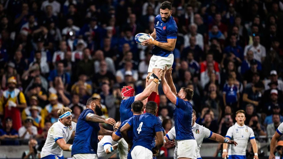 Charles Ollivon during the Rugby World Cup Pool A match between France and Italy at the OL Stadium in Lyon, south-eastern France on October 6, 2023. Photo by Eliot Blondet/ABACAPRESS.COM - Photo by Icon sport