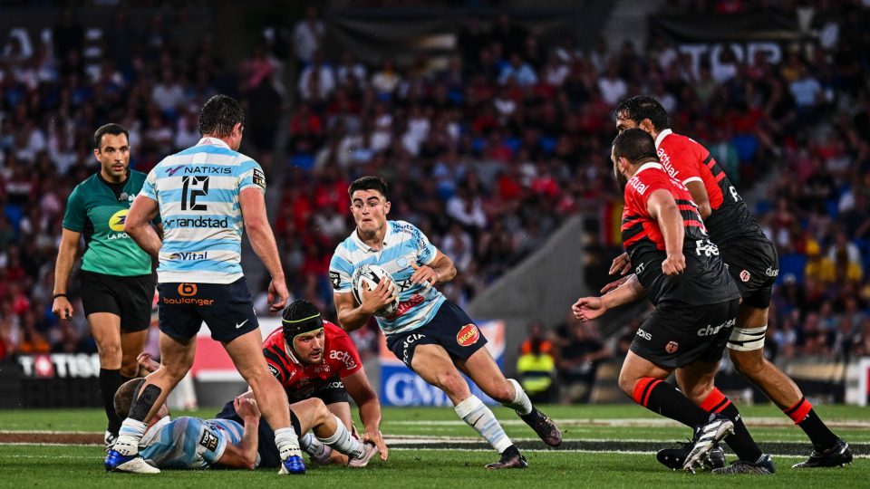 Nolann LE GARREC of Racing 92 during the Semi-Final Top 14 match between Toulouse and Racing 92 at Estadio Anoeta on June 9, 2023 in San Sebastian, Spain. (Photo by Anthony Bibard/FEP/Icon Sport)