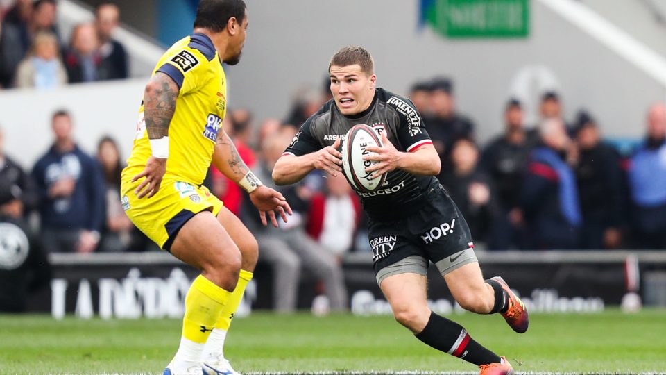Antoine Dupont of Toulouse during the Top 14 match between Toulouse and Clermont Ferrand at Stade Ernest Wallon on April 14, 2019 in Toulouse, France. (Photo by Manuel Blondeau/Icon Sport)