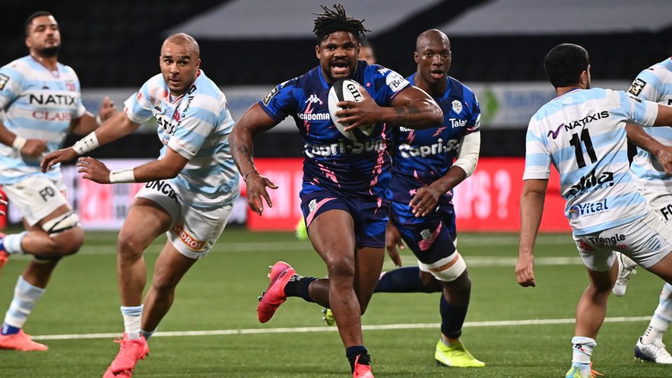Jonathan DANTY of Stade Francais scores a try during the Top 14 match between Racing 92 and Stade Francais on May 1, 2021 in Nanterre, France. (Photo by Anthony Dibon/Icon Sport) - Jonathan DANTY - Paris La Defense Arena - Paris (France)