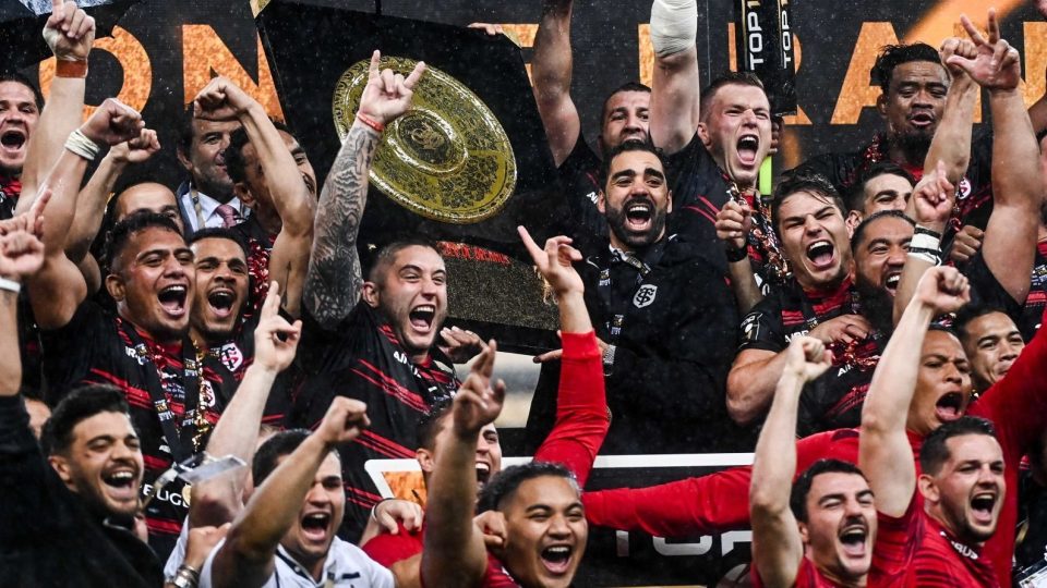 Yohann HUGET of Stade Toulousain lift the trophy during the Top 14 Final match between Toulouse and La Rochelle at Stade de France on June 25, 2021 in Paris, France. (Photo by Anthony Dibon/Icon Sport)