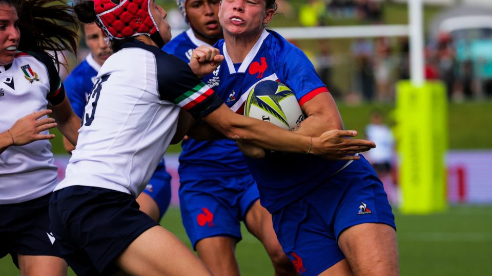 France's Marine Ménager in action during the 2022 Women's Rugby World Cup quarterfinal match between France and Italy at Northland Events Centre, New Zealand on Saturday, 29 October 2022. Photo: Dave Lintott / lintottphoto.co.nz