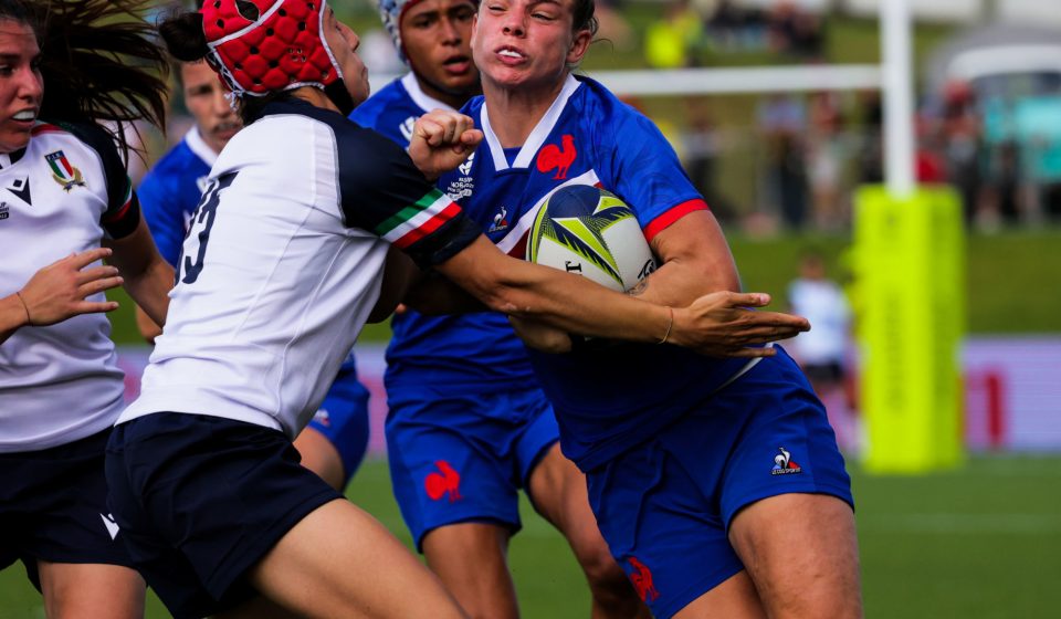 France's Marine Ménager in action during the 2022 Women's Rugby World Cup quarterfinal match between France and Italy at Northland Events Centre, New Zealand on Saturday, 29 October 2022. Photo: Dave Lintott / lintottphoto.co.nz