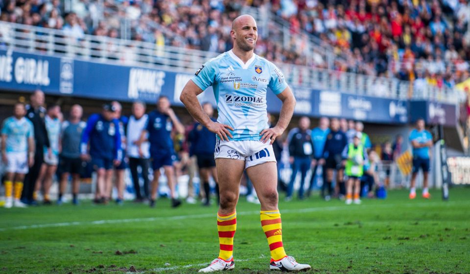 Mathieu ACEBES of USAP during the Top 14 match between Union Sportive Arlequins Perpignanais and Racing 92 at Stade Aime Giral on February 3, 2024 in Perpignan, France. (Photo by Baptiste Lhuilier/Icon Sport)