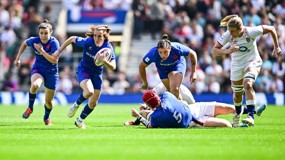 Pauline Bourdon of France Women during the TikTok Women's Six Nations match at Twickenham Stoop, London
Picture by Paul Rubery/Focus Images Ltd ?07811 226655?
29/04/2023 - Photo by Icon sport