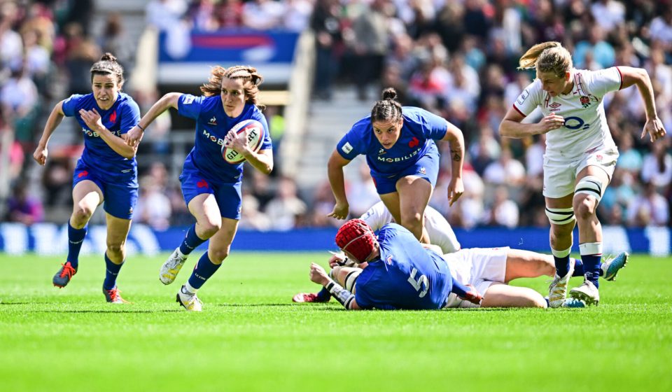 Pauline Bourdon of France Women during the TikTok Women's Six Nations match at Twickenham Stoop, London
Picture by Paul Rubery/Focus Images Ltd ?07811 226655?
29/04/2023 - Photo by Icon sport