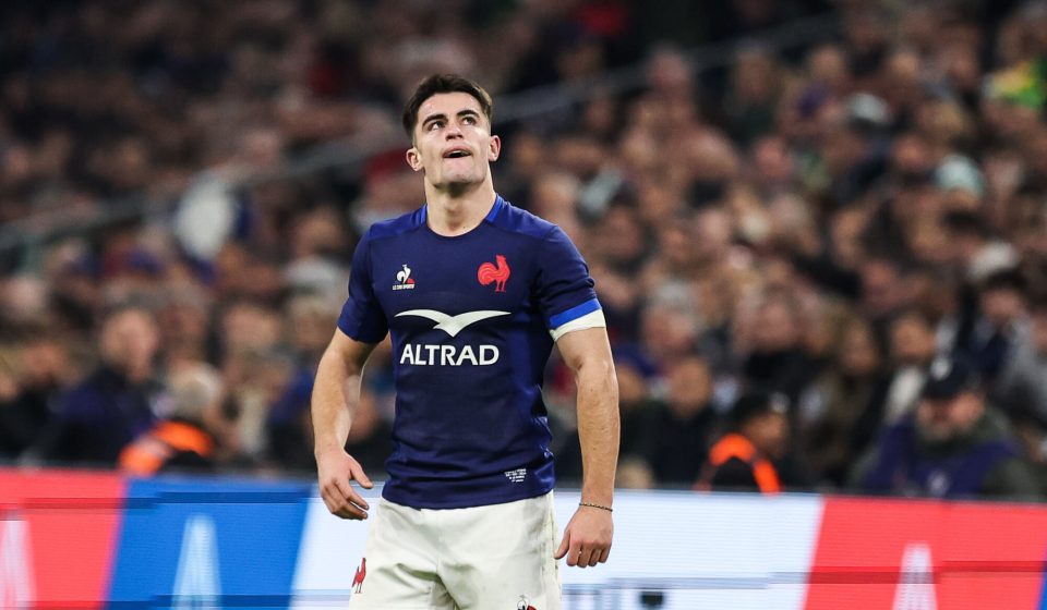 Nolann LE GARREC of France during the Six Nations Rugby Tournament match between France and Ireland at Orange Velodrome on February 2, 2024 in Marseille, France. (Photo by Johnny Fidelin/Icon Sport)