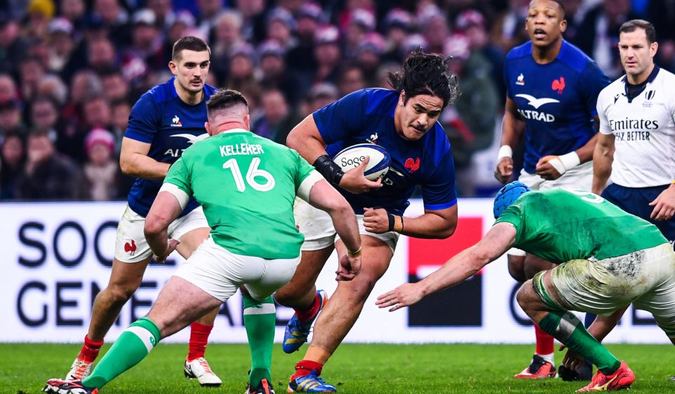 Posolo TUILAGI of France during the Six Nations Rugby Tournament match between France and Ireland at Orange Velodrome on February 2, 2024 in Marseille, France. (Photo by Philippe Lecoeur/FEP/Icon Sport)
