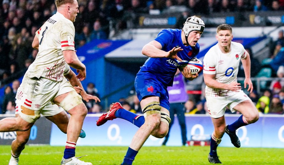 Thibaud FLAMENT of France on his way to scores his second try during the Guinness Six Nations match between France and England on March 11, 2023 at Twickenham Stadium, in London, United Kingdom. (Photo by Sandra Ruhaut/Icon Sport)