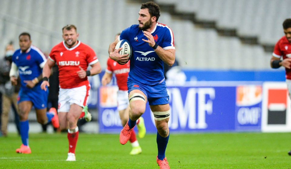 Charles OLLIVON of France runs to score a try during the test match between France and Wales at Stade de France on October 24, 2020 in Paris, France. (Photo by Sandra Ruhaut/Icon Sport) - Charles OLLIVON - Stade de France - Paris (France)