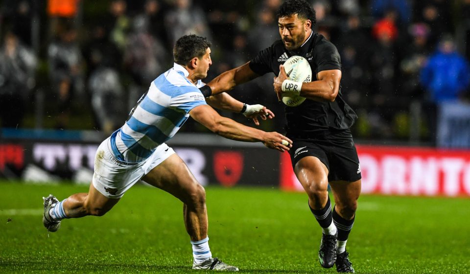 NZ's Richie Mo'unga in action during the Rugby Championship match between the New Zealand All Blacks and Argentina Pumas at FMG Stadium in Hamilton, New Zealand on Saturday, 3 September 2022. Photo: Sarah Lord / lintottphoto.co.nz 
Photo by Icon Sport