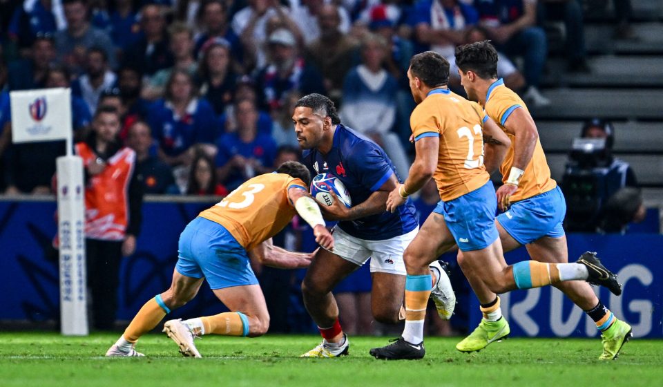 Peato MAUVAKA of France during the Rugby World Cup 2023 - Match 9 - Pool A  match between France and Uruguay at Stade Pierre Mauroy on September 14, 2023 in Lille, France. (Photo by Baptiste Fernandez/Icon Sport)