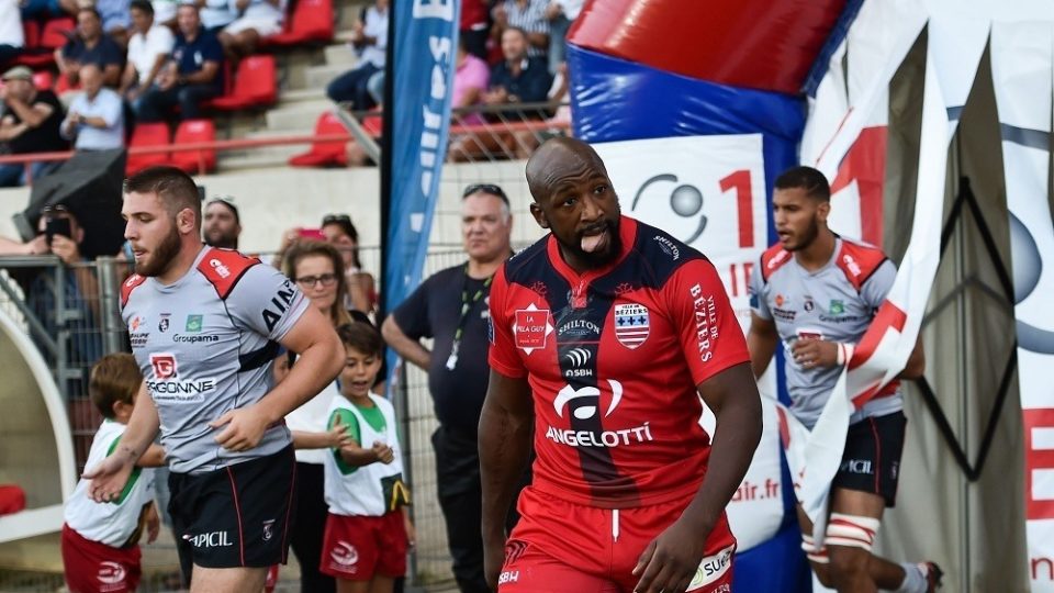 Bakary Meite of Beziers during the French Pro D2 match between Beziers and Oyonnax on 02 September 2016, France.