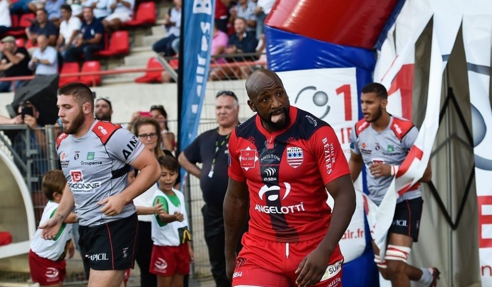 Bakary Meite of Beziers during the French Pro D2 match between Beziers and Oyonnax on 02 September 2016, France.