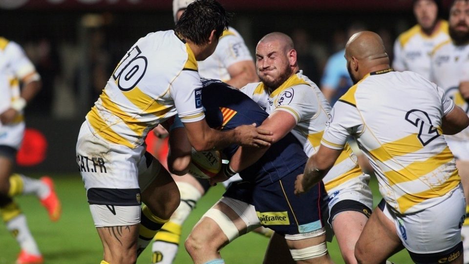 Max CURIE   during the Rugby Pro D2 match between Usap Perpignan and Albi on April 21 2016 in Perpignan.