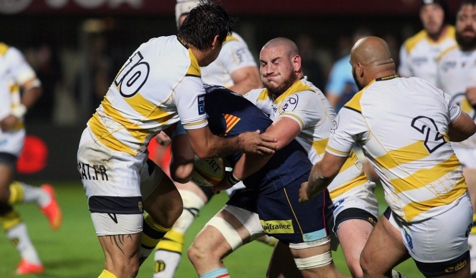 Max CURIE   during the Rugby Pro D2 match between Usap Perpignan and Albi on April 21 2016 in Perpignan.