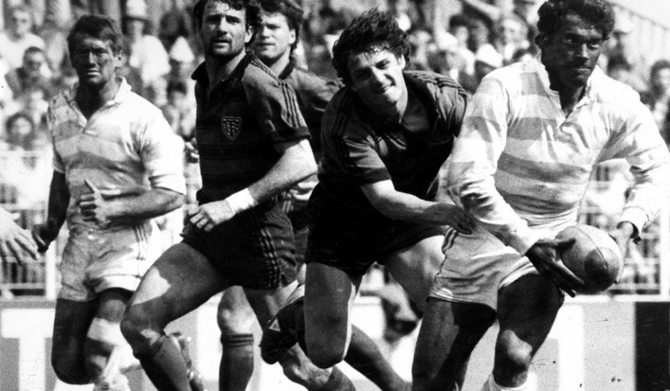 Philippe GUILLARD - Toulouse / Racing Club de France - 10.04.1988 - (Les Joueurs du Racing Club de France fete l anniversaire de leur coequipier Vincent LELANO dit Momo) Phase de poule du Championnat de France 1987/1988 - Toulouse - Stade des 7 derniers