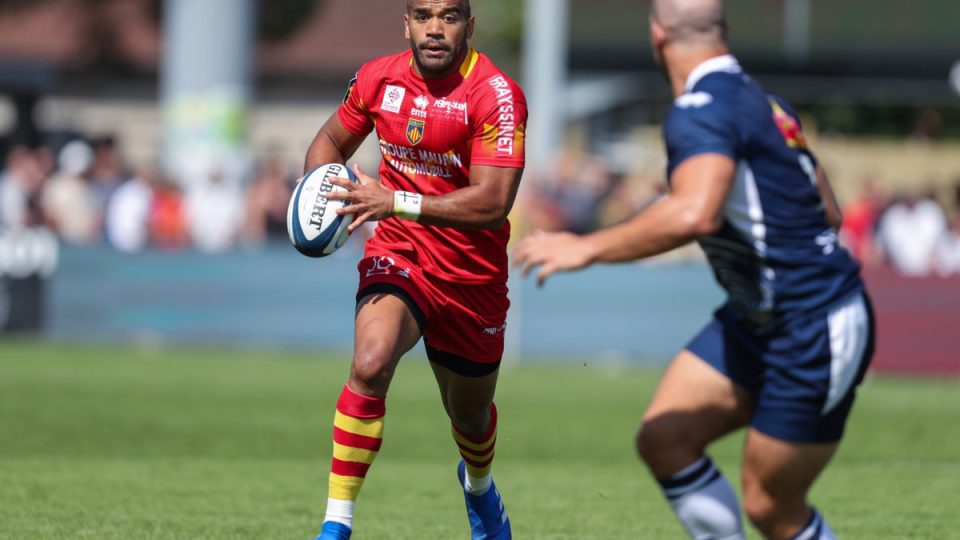 Afusipa Taumoepeau of Perpignan during the Top 14 match between SU Agen and USAP Perpignan on September 2, 2018 in Agen, France. (Photo by Manuel Blondeau/Icon Sport)