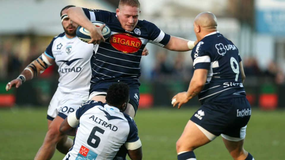 Quentin Bethune of Agen during the French Top 14 match between SA Agen and Montpellier on March 3, 2018 in Agen, France. (Photo by Manuel Blondeau/Icon Sport)
