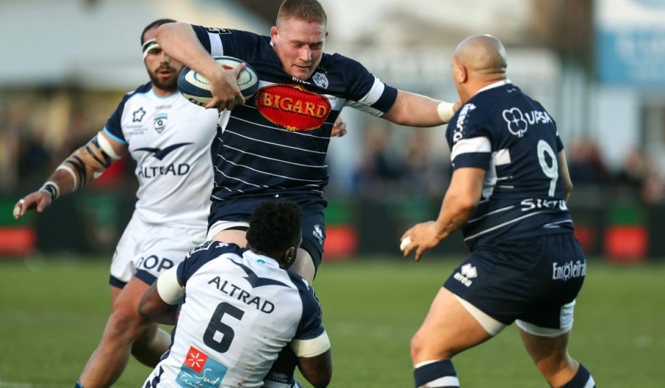 Quentin Bethune of Agen during the French Top 14 match between SA Agen and Montpellier on March 3, 2018 in Agen, France. (Photo by Manuel Blondeau/Icon Sport)