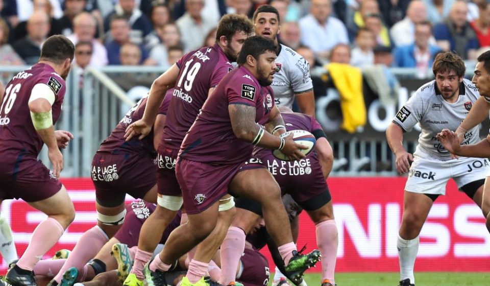 Sebastien Taofifenua of Bordeaux during the Top 14 match between Begles Bordeaux and Toulon on October 7, 2017 in Bordeaux, France. (Photo by Manuel Blondeau/Icon Sport)