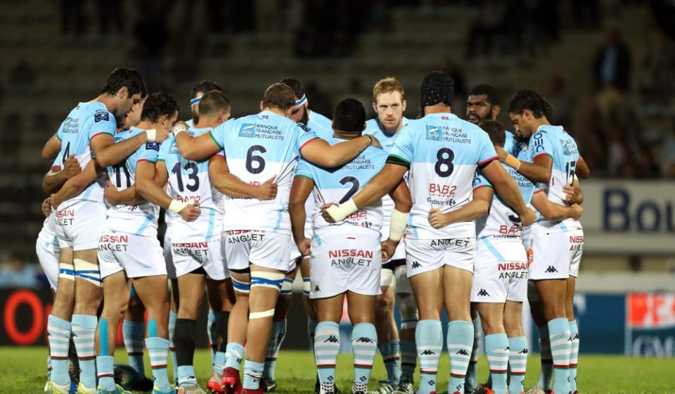 Players of Bayonne  during the French Pro D2 match between Aviron Bayonnais and Grenoble on September 21, 2017 in Bayonne, France. (Photo by Manuel Blondeau/Icon Sport)