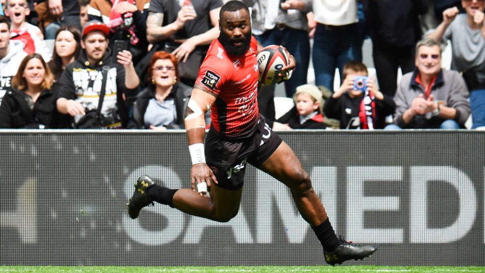 Semi Radradra of Toulon scores a try during the French Top 14 match between Toulon and Montpellier at Stade Velodrome on April 14, 2018 in Marseille, France. (Photo by Alexandre Dimou/Icon Sport)