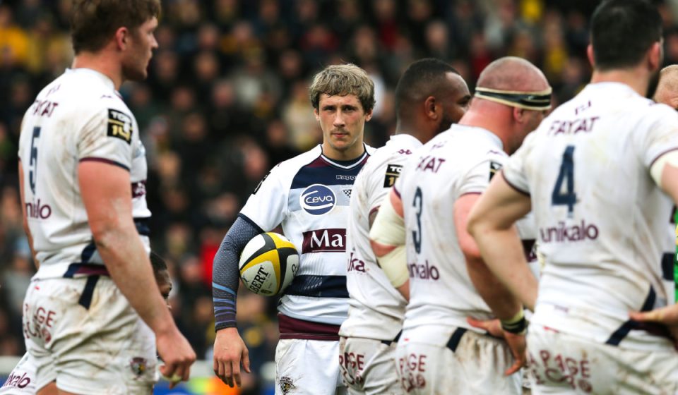 Baptiste Serin of Bordeaux Begles during the Top 14 match between La Rochelle and Bordeaux Begles at Stade Marcel Deflandre on March 24, 2018 in La Rochelle, France. (Photo by Vincent Michel/Icon Sport)