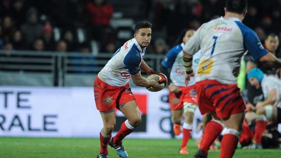 THEO NANETTE of Aurillac  during the Rugby French Pro D2 match between Lyon Lou v Aurillac at MATMUT Stadium on February 25, 2016 in Lyon, France.