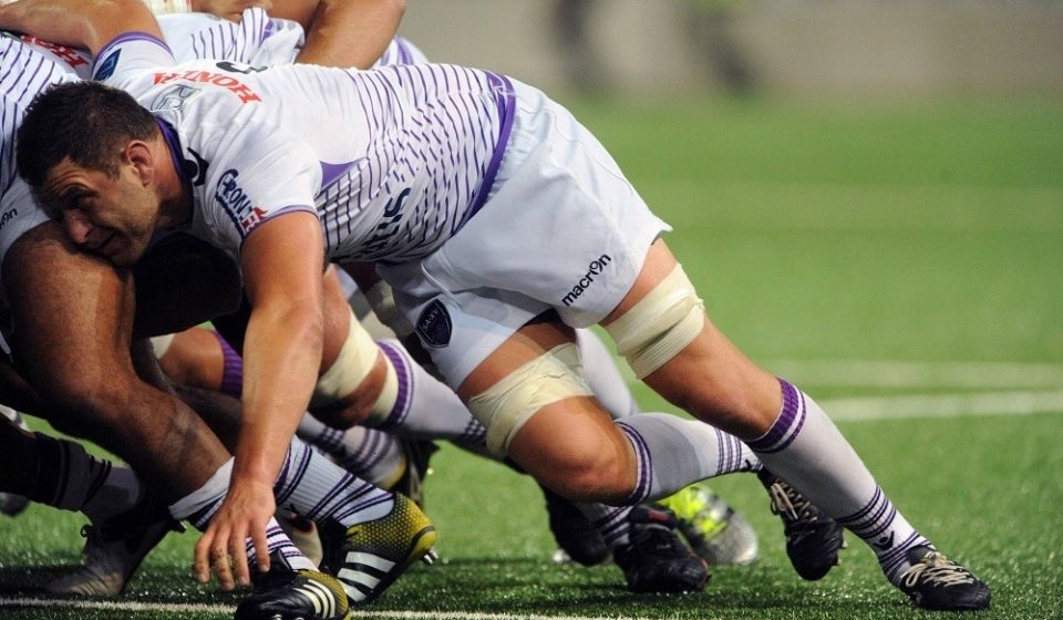 Shalva SUTIASHVILI of Angouleme during the French Pro D2 match between Oyonnax and Soyaux Angouleme on 26th August 2016, France.