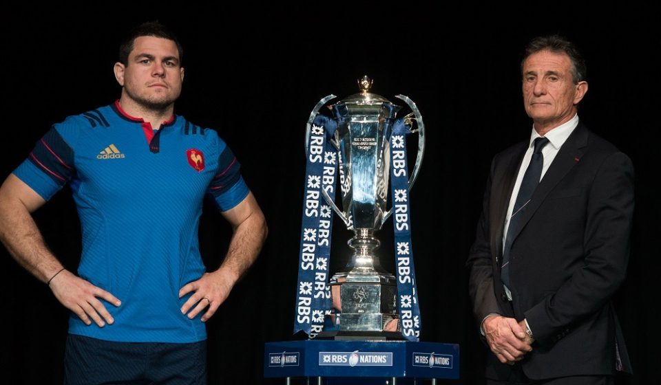 Guy Noves / Guilhem Guirado - 27.01.2016 - Presentation Tournoi des Six Nations