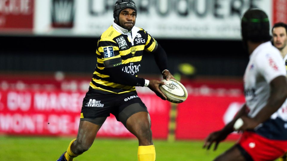 Nacani Wakaya of Mont de Marsan during the Pro D2 match between Mont de Marsan and Aurillac on February 15, 2019 in Mont-de-Marsan, France. (Photo by Manuel Blondeau/Icon Sport)