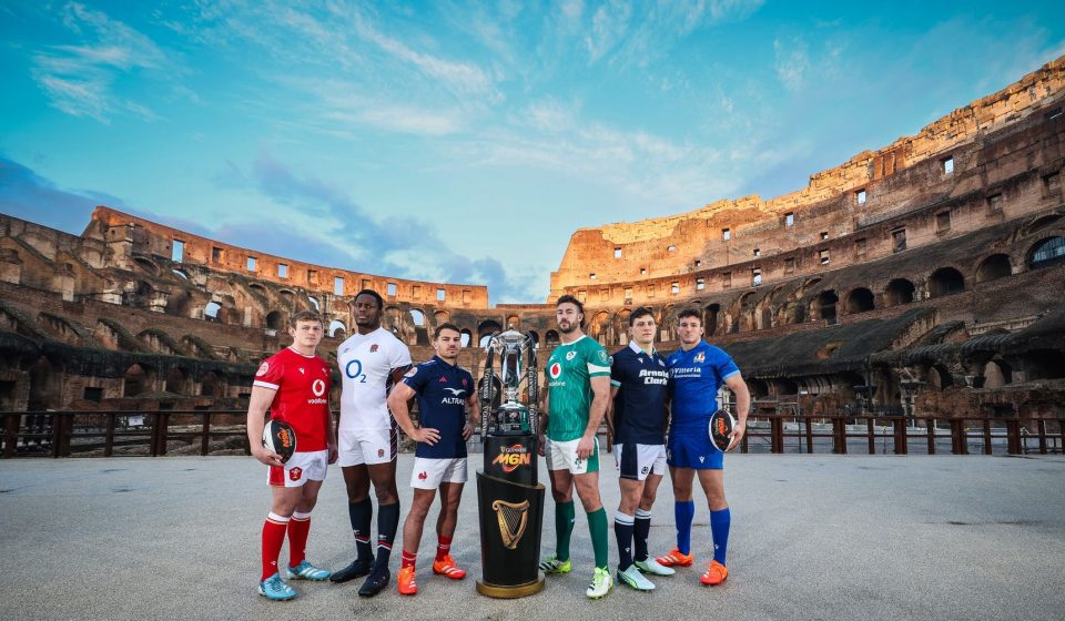 REPRO FREE ***PRESS RELEASE NO REPRODUCTION FEE*** EDITORIAL USE ONLY
2024 Guinness Six Nations Championship Launch, Rome, Italy 21/1/2025
Pictured (L-R) Wales’ Jac Morgan, England’s Maro Itoje, France’s Antoine Dupont, Ireland’s Caelan Doris, Scotland’s Rory Darge and Italy’s Michele Lamaro at the launch of the 2025 Guinness Men’s Six Nations Championship at the Colosseum in Rome
Mandatory Credit ©INPHO/Billy Stickland
